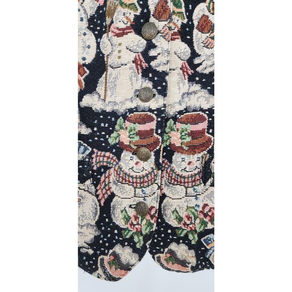 Vintage 90's Holiday‎ Winter Snowman Vest Size Small - Picture 4 of 7